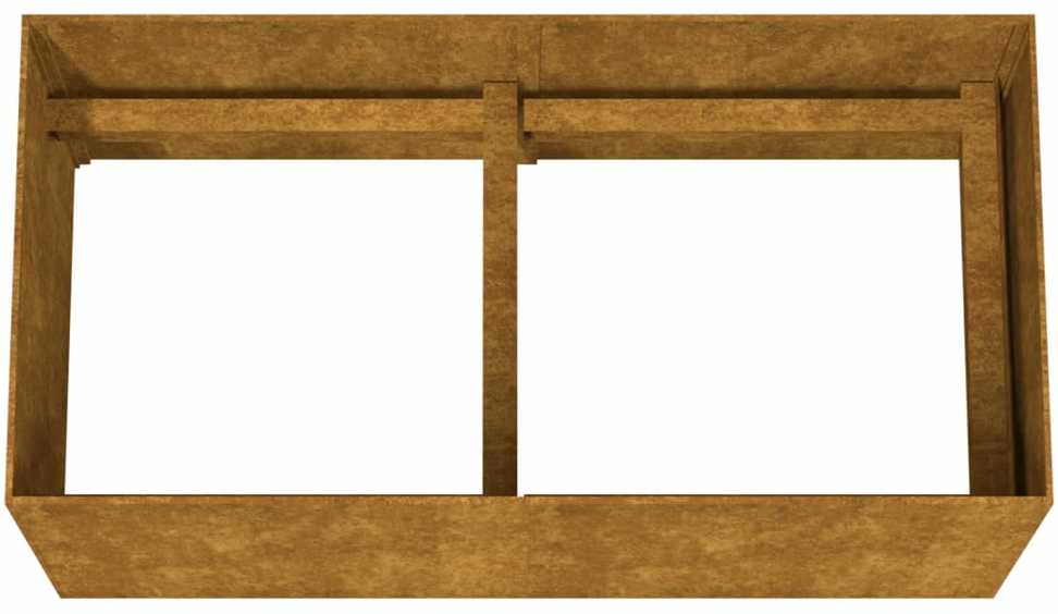Lovelis, 80x40x40cm, Corten plienas