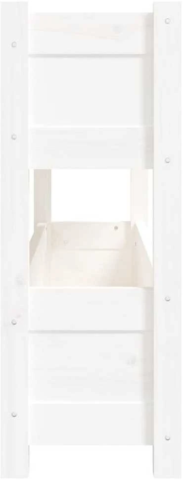 Lovelis, baltos spalvos, 112x25x66cm, pušies medienos masyvas