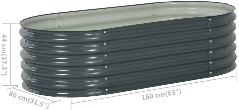 Lovelis, pilkas, 160x80x44cm, galvanizuotas plienas, aukštas