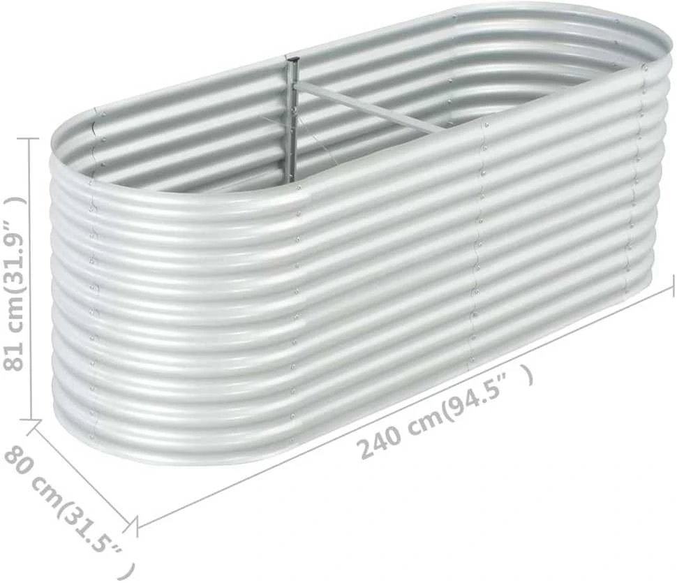 Lovelis, sidabrinis, 240x80x81cm, galvanizuotas plienas, aukštas