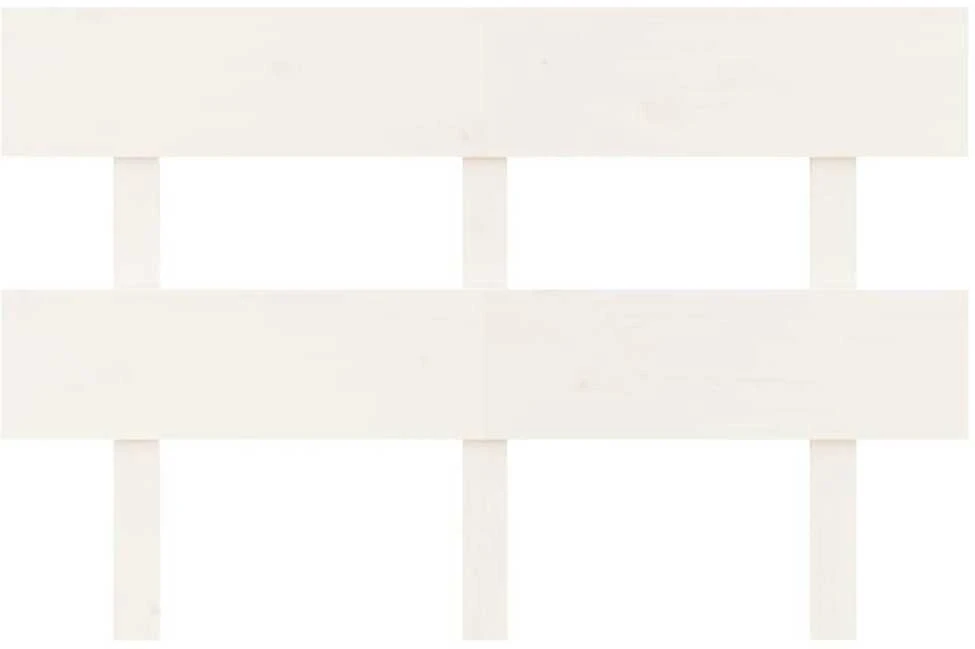 Lovos galvūgalis, baltas, 124x3x81cm, pušies medienos masyvas
