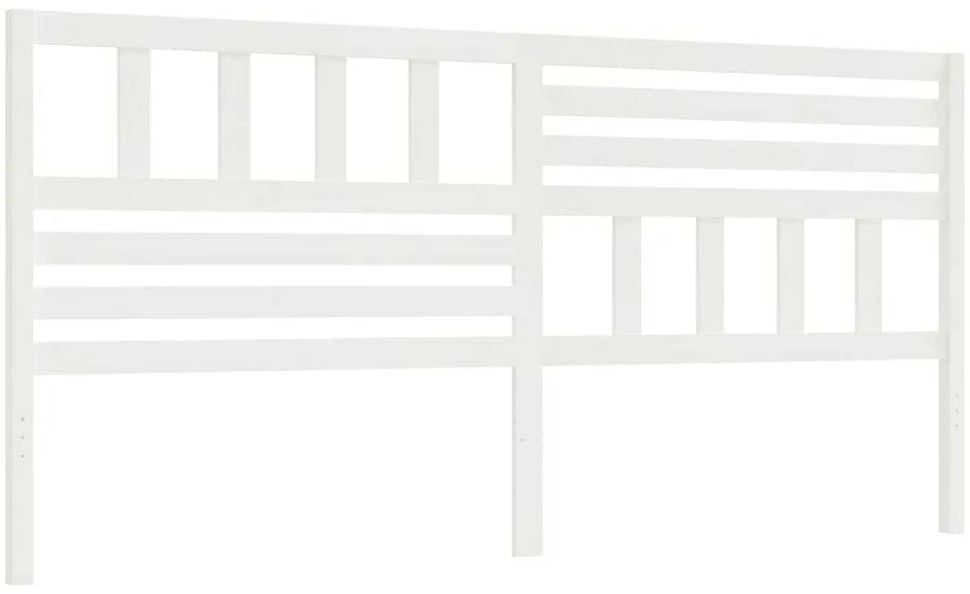 Lovos galvūgalis, baltas, 206x4x100cm, pušies medienos masyvas