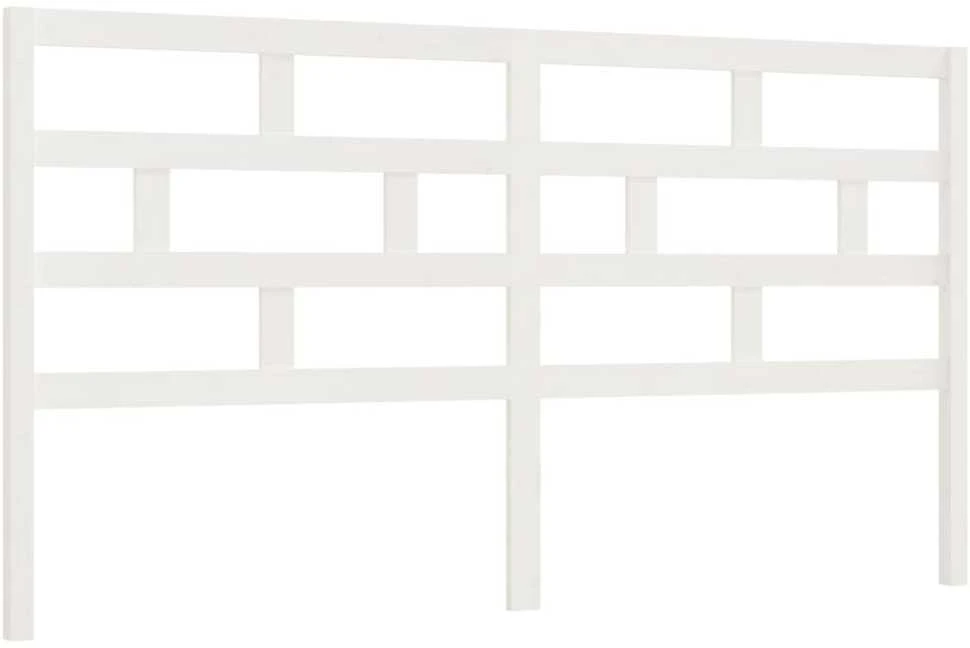 Lovos galvūgalis, baltas, 206x4x100cm, pušies medienos masyvas