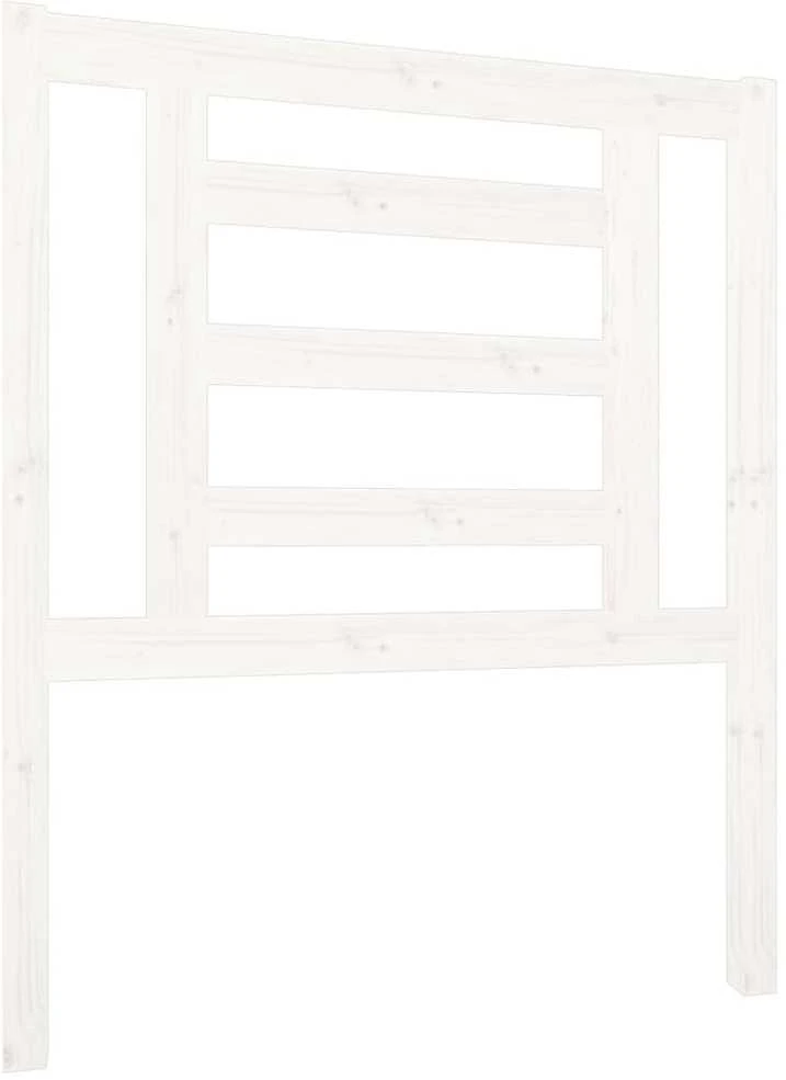 Lovos galvūgalis, baltas, 81x4x100cm, pušies medienos masyvas