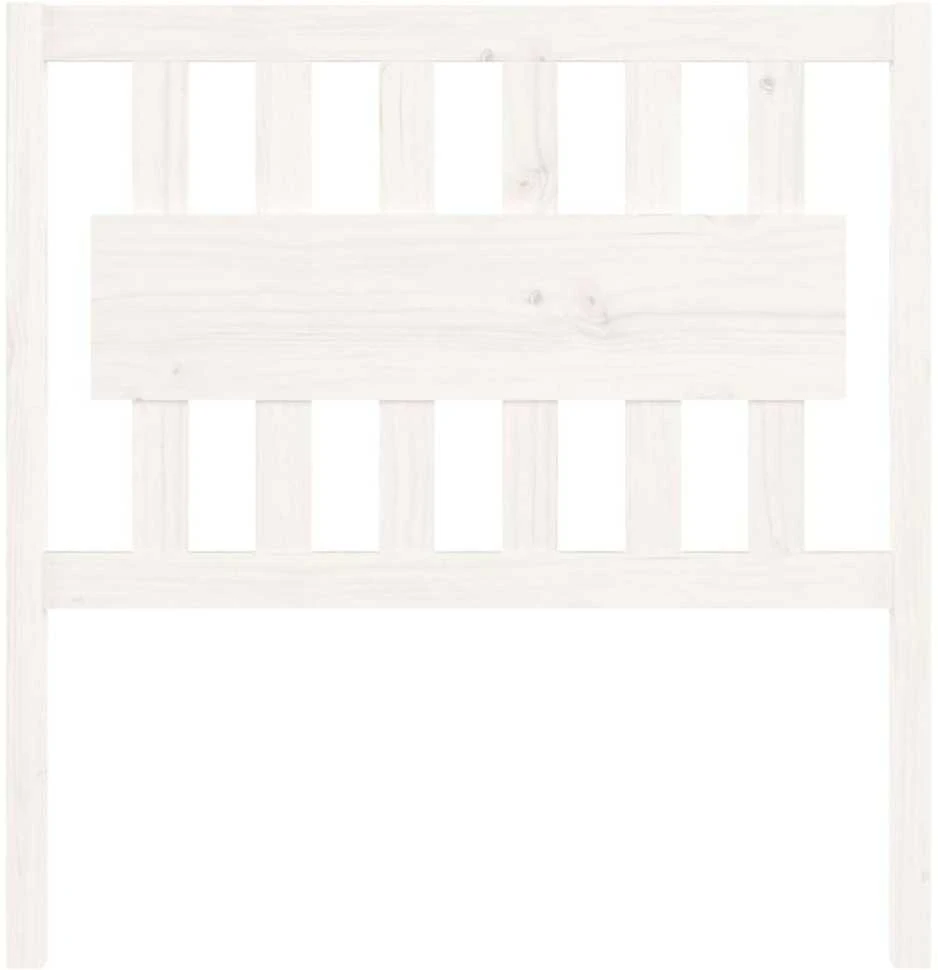 Lovos galvūgalis, baltas, 95,5x4x100cm, pušies medienos masyvas