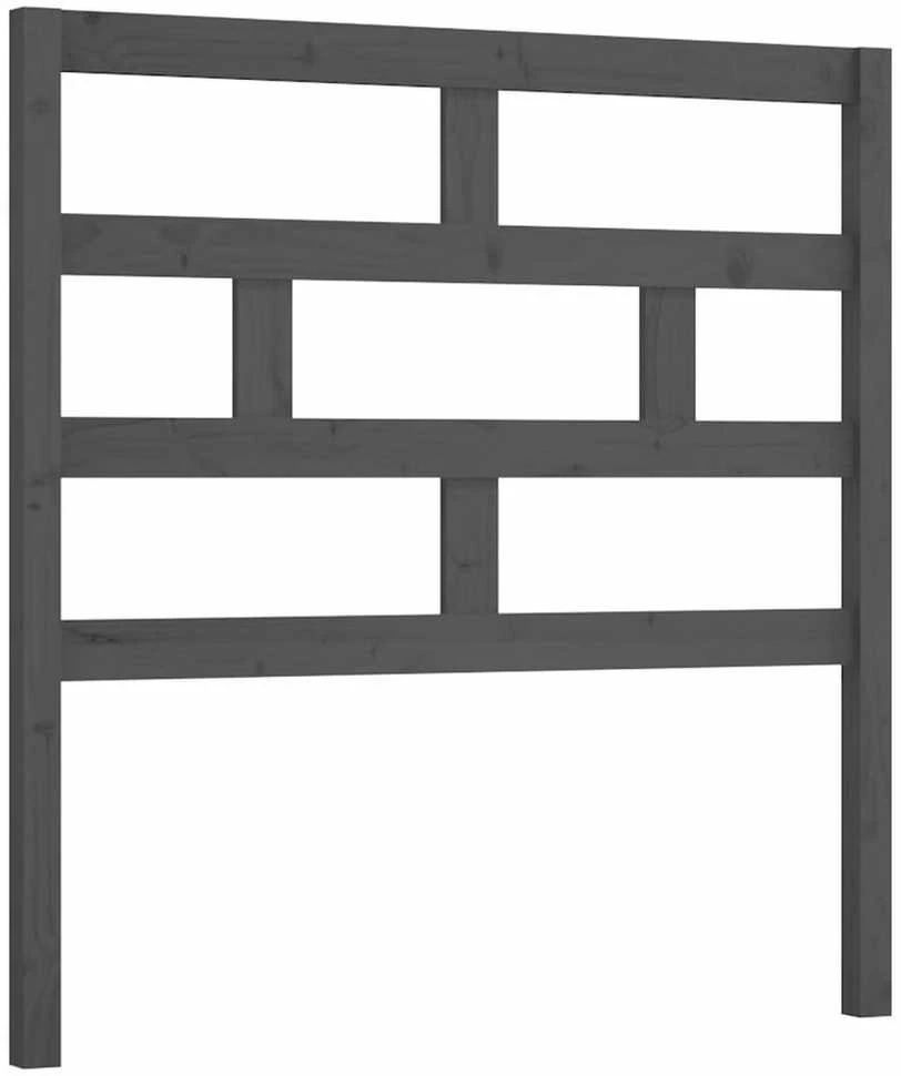 Lovos galvūgalis, pilkas, 106x4x100cm, pušies medienos masyvas