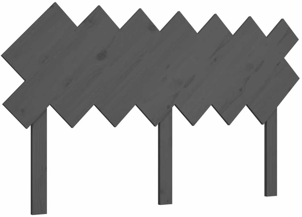 Lovos galvūgalis, pilkas, 141x3x80,5cm, pušies medienos masyvas