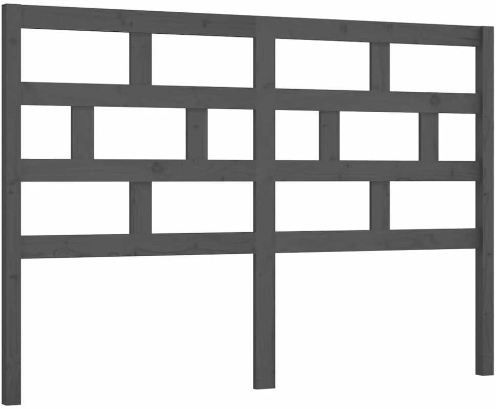 Lovos galvūgalis, pilkas, 146x4x100cm, pušies medienos masyvas