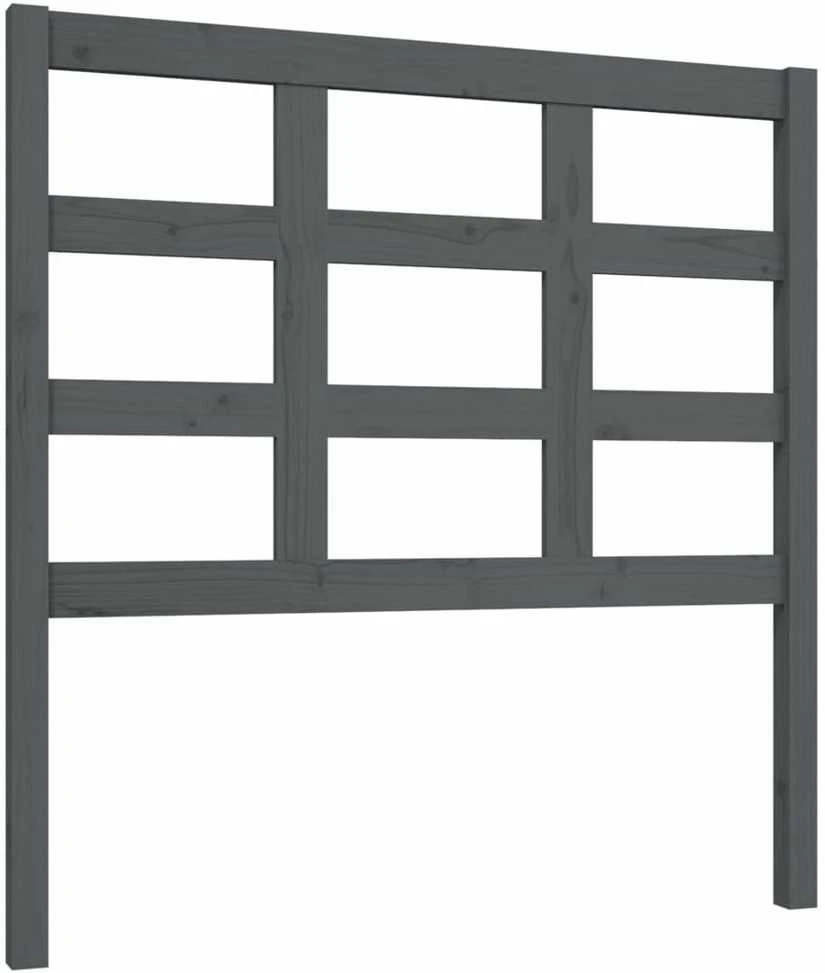Lovos galvūgalis, pilkas, 95,5x4x100cm, pušies medienos masyvas
