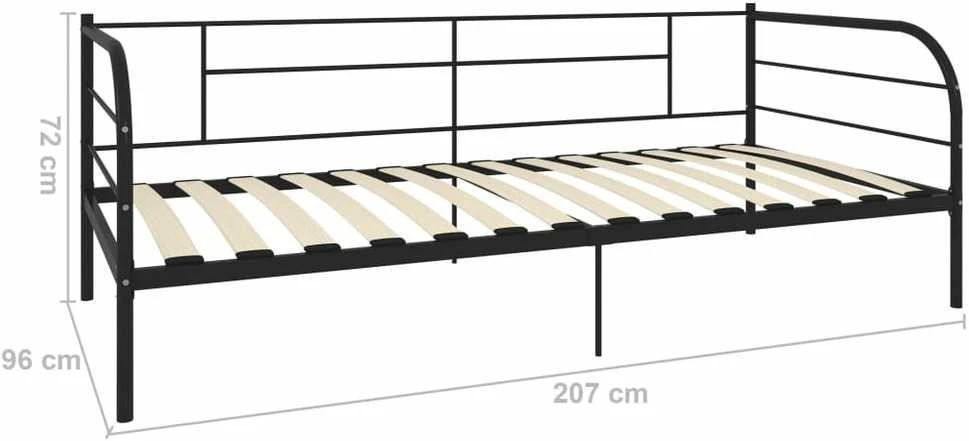 Lovos rėmas, juodos spalvos, 90x200cm, metalas