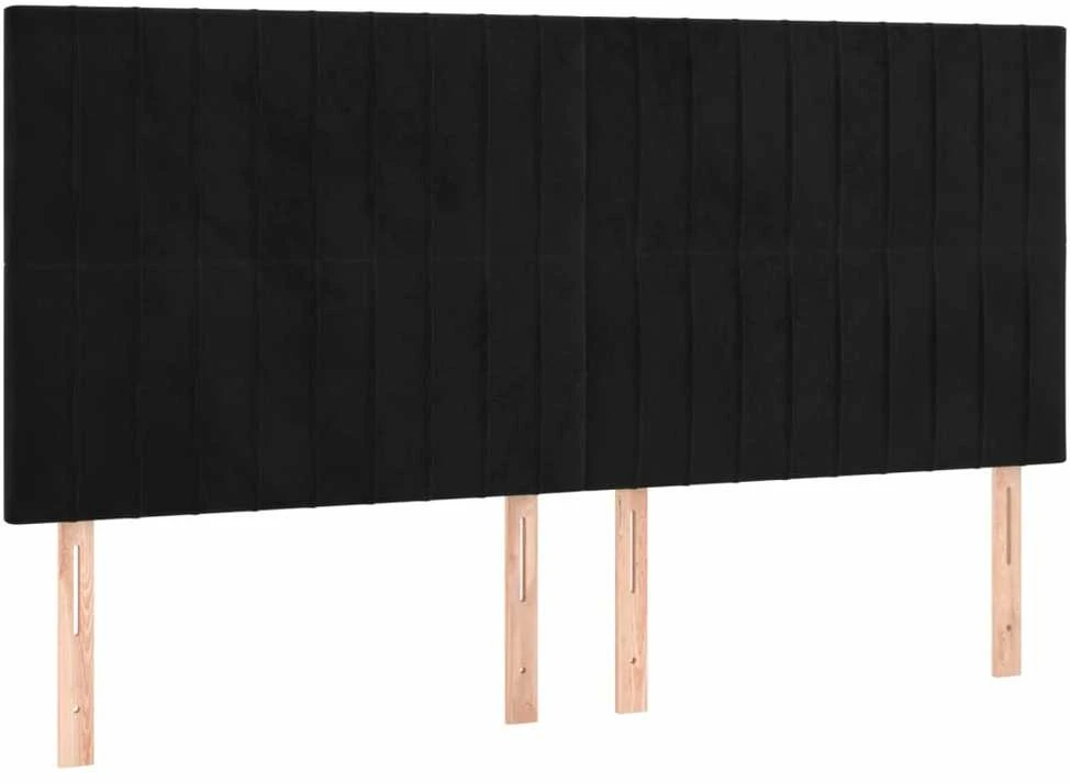 Lovos rėmas su galvūgaliu, juodos spalvos, 180x200 cm, aksomas