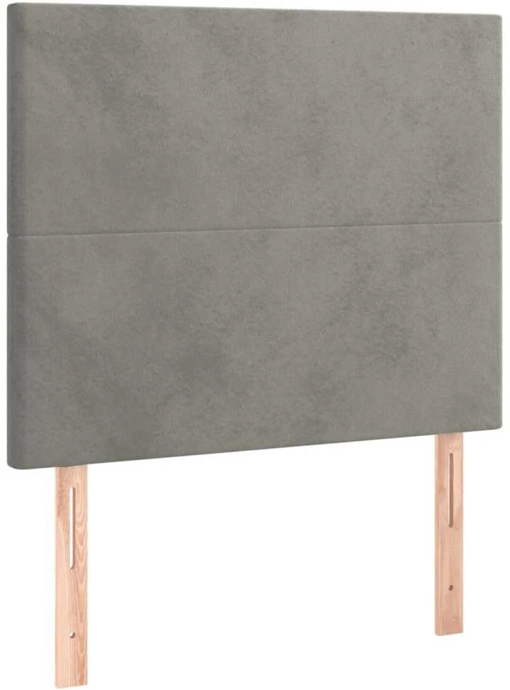Lovos rėmas be čiužinio, šviesiai pilkas, 90x200cm, aksomas