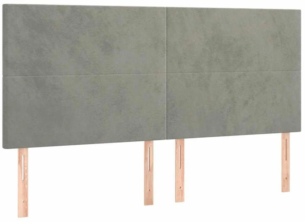 Lovos rėmas be čiužinio, šviesiai pilkas, 160x200cm, aksomas