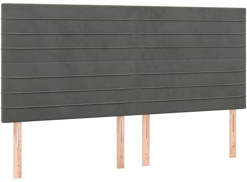 Lovos rėmas be čiužinio, tamsiai pilkas, 200x200cm, aksomas
