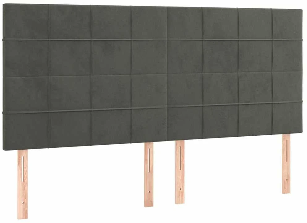 Lovos rėmas be čiužinio, tamsiai pilkas, 160x200cm, aksomas