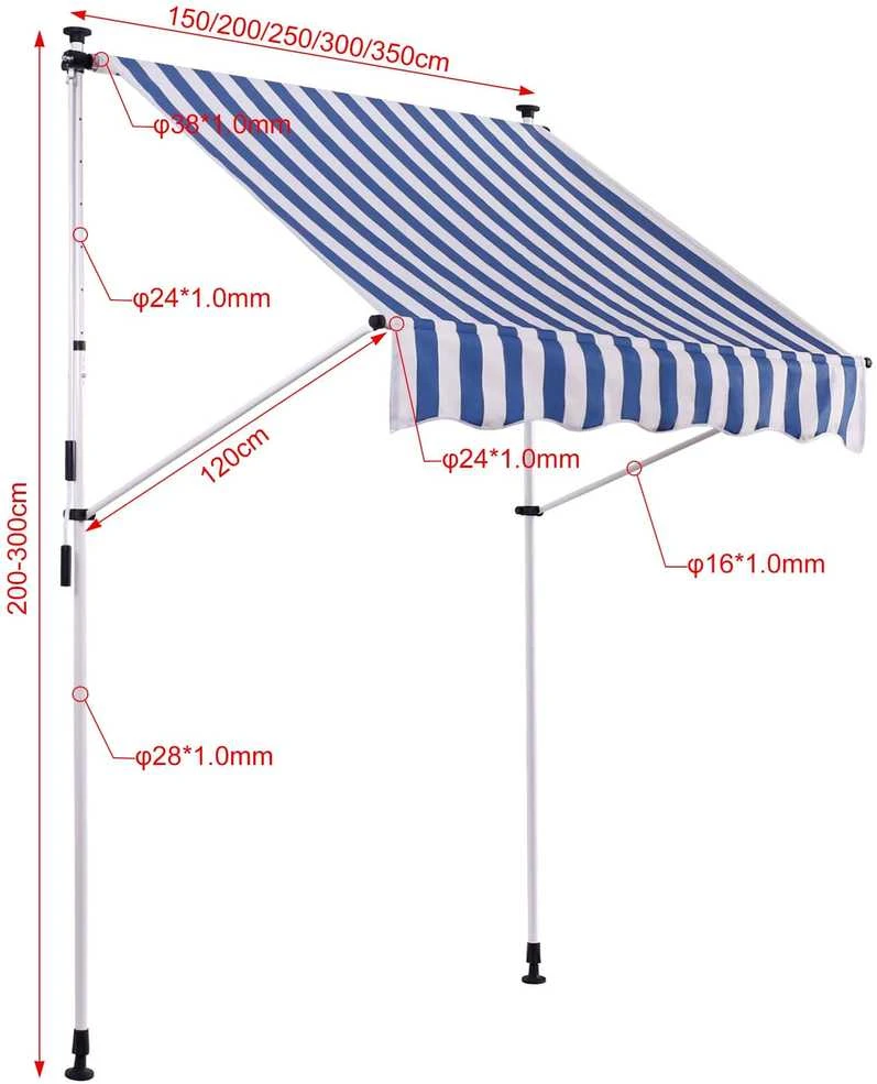 Mville Klemmmarkise Westerly 350x120 cm