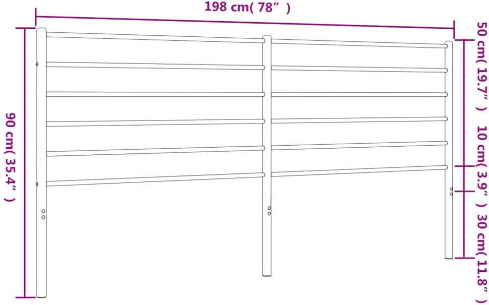 Metalinis galvūgalis, baltos spalvos, 193cm