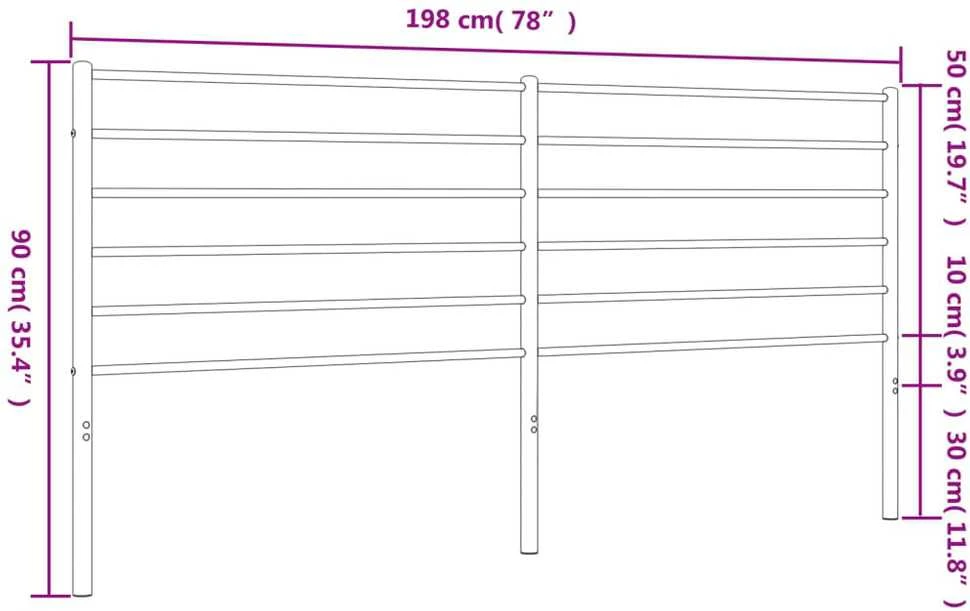 Metalinis galvūgalis, juodos spalvos, 193cm