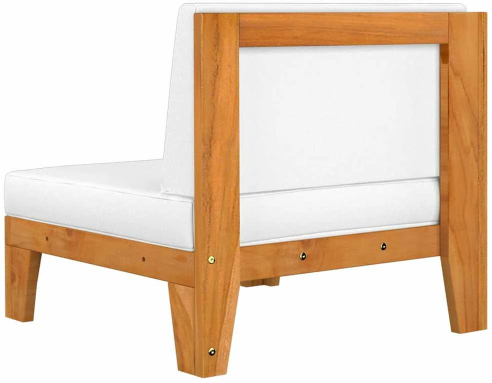 Modulinė kampinė sofa su kreminėmis pagalvėlėmis, akacija