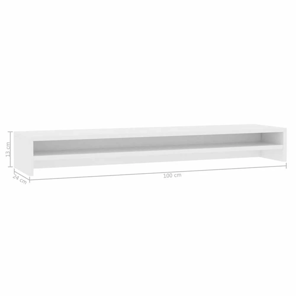 Laikiklis Monitoriaus stovas, baltos spalvos, 100x24x13 cm, MDP
