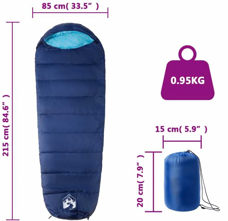 Mumijos formos miegmaišis suaugusiems stovyklavimui, 3 sezonams