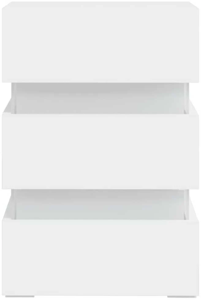 Naktinė spintelė su LED apšvietimu, balta, 45x35x67cm, mediena