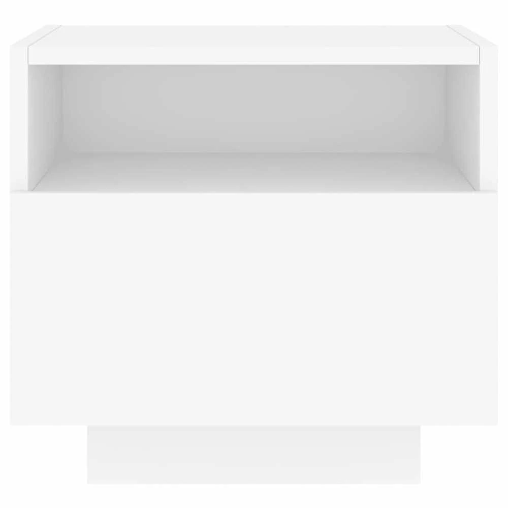 Naktinė spintelė su LED lemputėmis, balta, 40x39x37cm