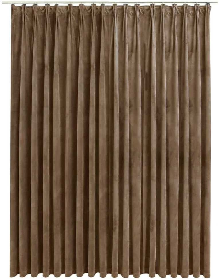 Naktinė užuolaida su kabliukais, smėlio, 290x245cm, aksomas