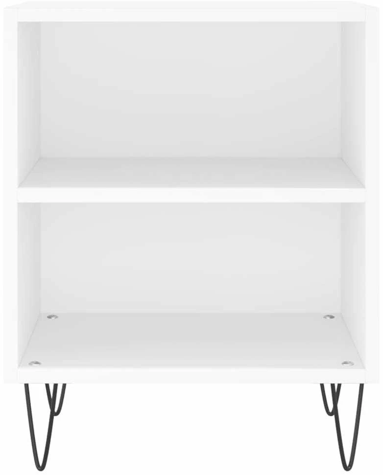 Naktinės spintelės, 2vnt., baltos, 40x30x50cm, apdirbta mediena