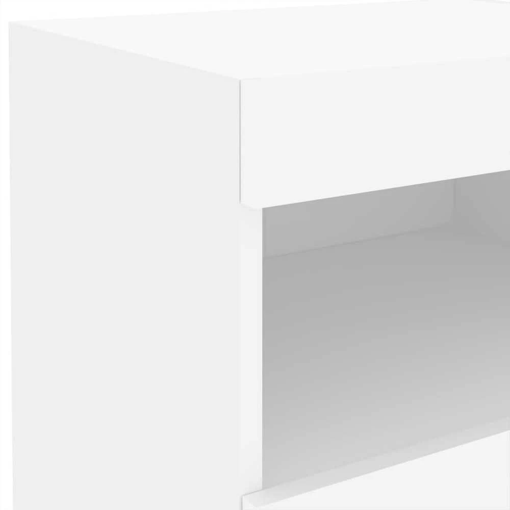 Naktinės spintelės su LED lemputėmis, 2vnt., baltos, 50x40x45cm