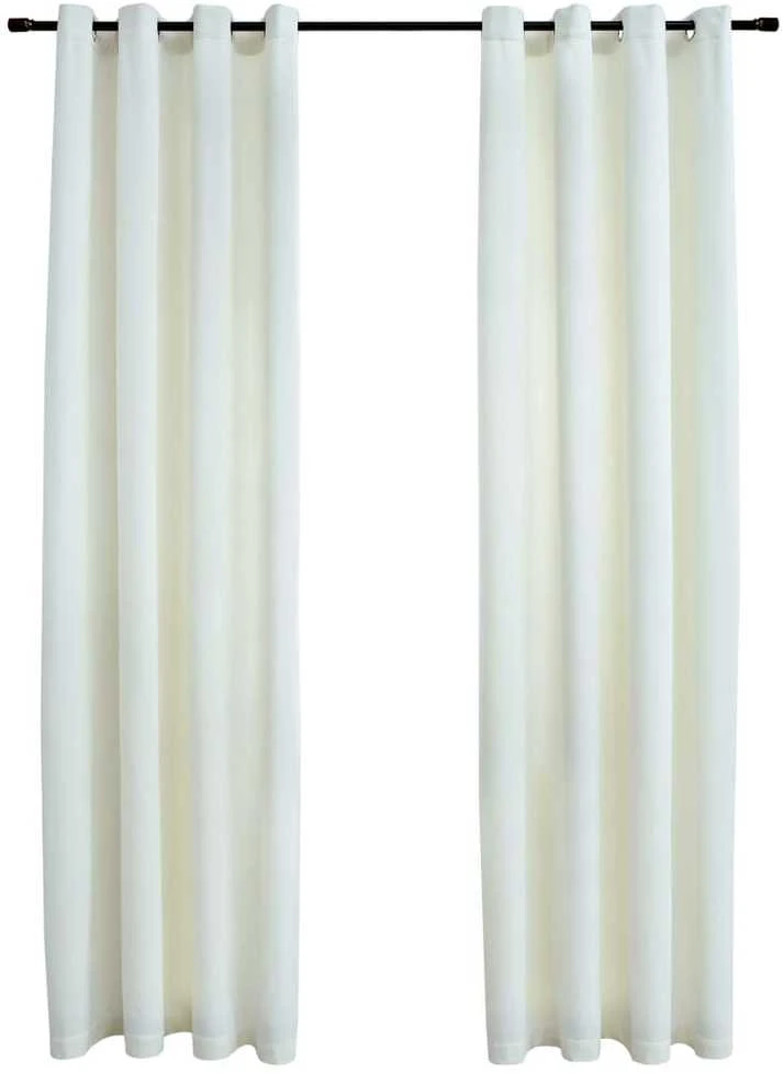 Naktinės užuolaidos, 2vnt., kreminės, 140x175cm, aksomas