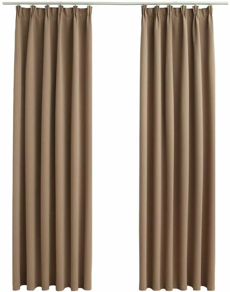 Naktinės užuolaidos su kabliukais, 2vnt., taupe, 140x175cm