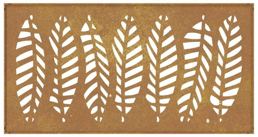 Nuotraukų rėmelis Sodo sienos dekoracija, 105x55cm, corten plienas, lapų dizaino