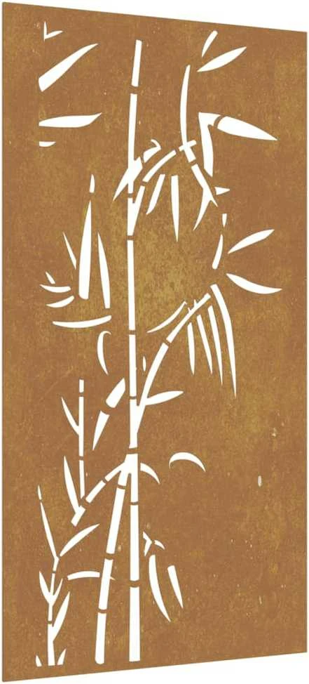 Nuotraukų rėmelis Sodo sienos dekoracija, 105x55cm, corten plienas, bambukas