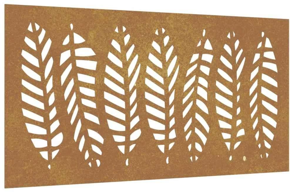 Nuotraukų rėmelis Sodo sienos dekoracija, 105x55cm, corten plienas, lapų dizaino
