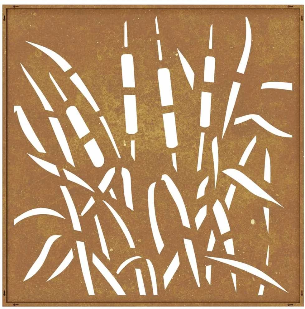 Nuotraukų rėmelis Sodo sienos dekoracija, 55x55cm, corten plienas, žolės dizaino