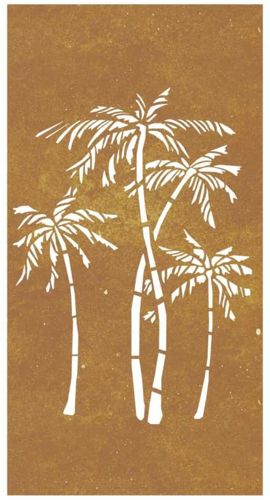 Nuotraukų rėmelis Sodo sienos dekoracija, 105x55cm, corten plienas, palmės