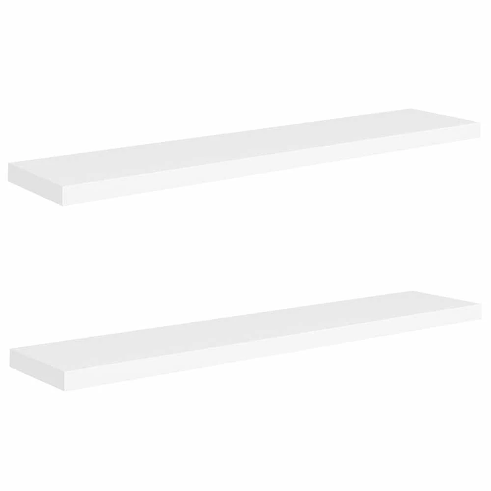 Pakabinamos lentynos, 2vnt., baltos, 120x23,5x3,8cm, MDF