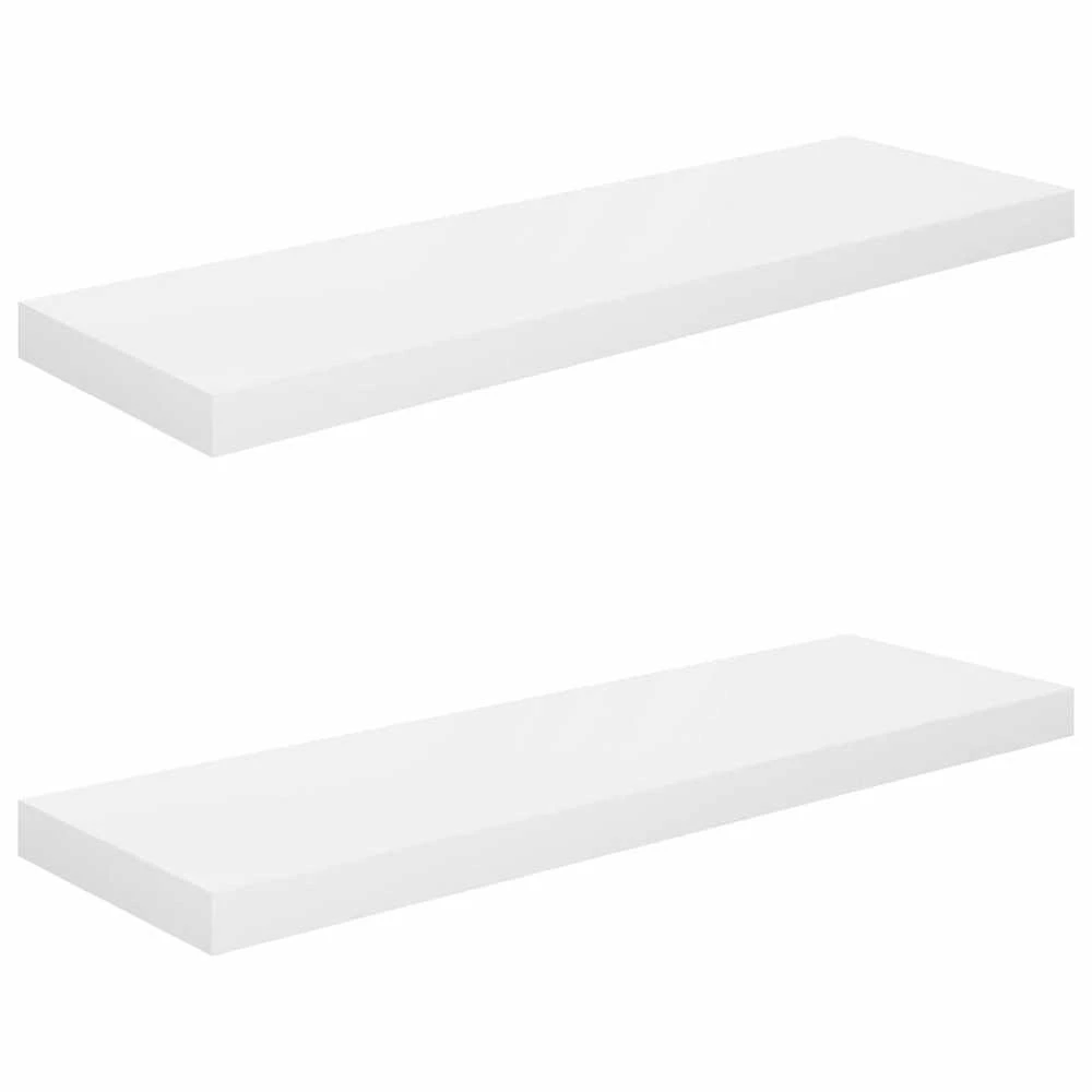 Pakabinamos lentynos, 2vnt., baltos, 80x23,5x3,8cm, MDF