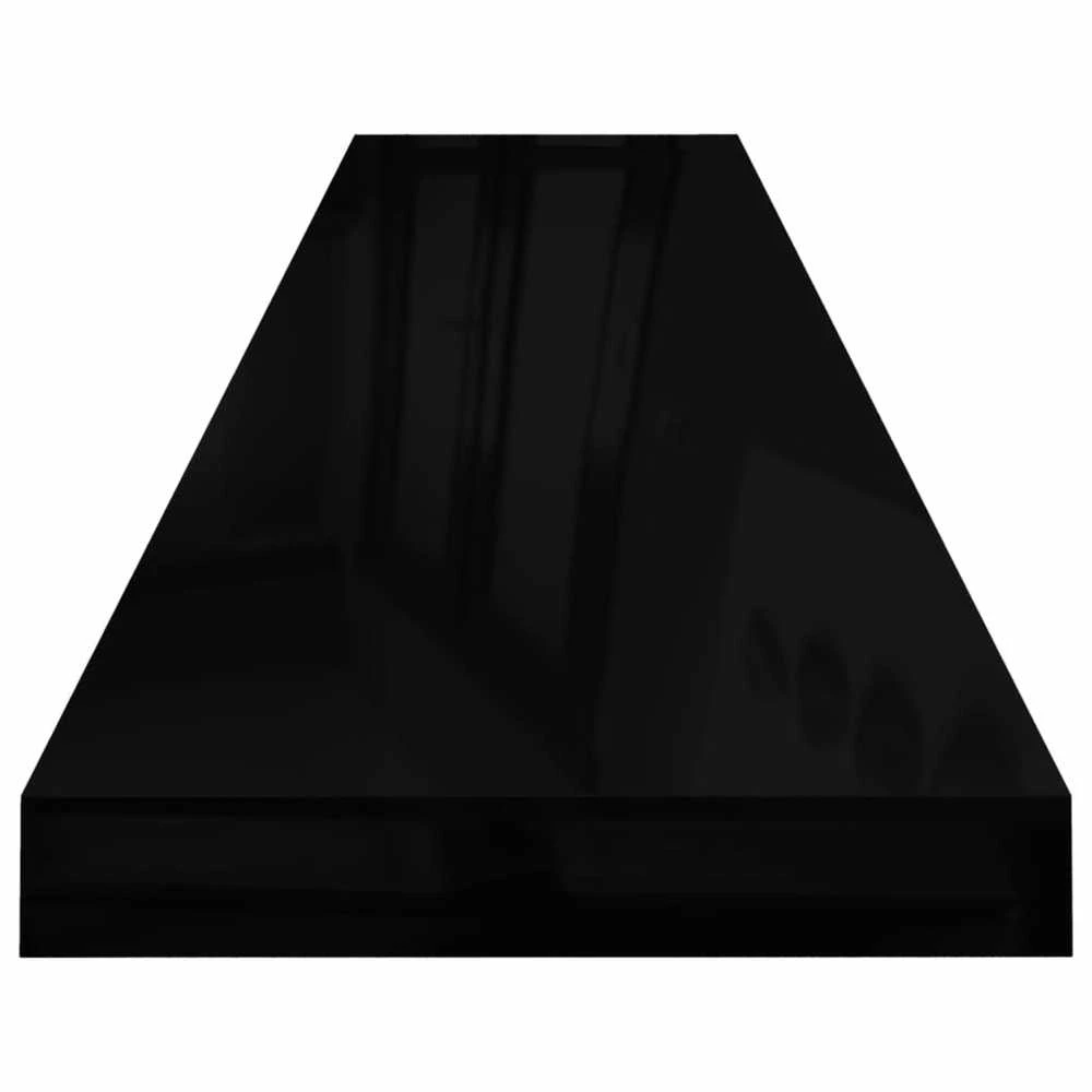 Pakabinamos lentynos, 2vnt., juodos, 120x23,5x3,8cm, MDF