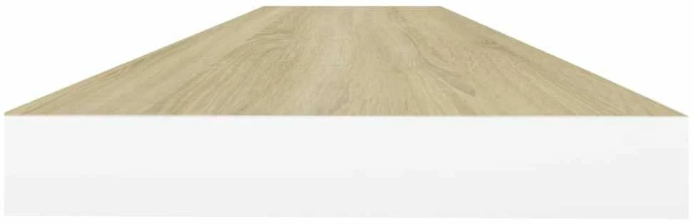 Pakabinamos lentynos, 4vnt., ąžuolo/baltos, 90x23,5x3,8cm, MDF