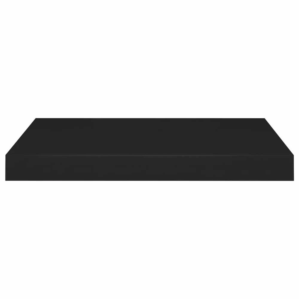 Pakabinamos sieninės lentynos, 2vnt., juodos, 50x23x3,8cm, MDF