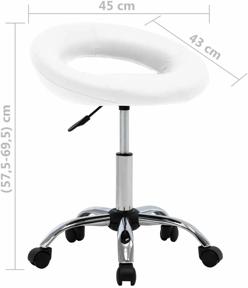 Pasukama valgomojo kėdė, baltos spalvos, dirbtinė oda (323663)