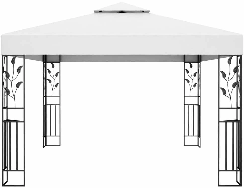 Pavėsinė su dvigubu stogu, baltos spalvos, 3x4m