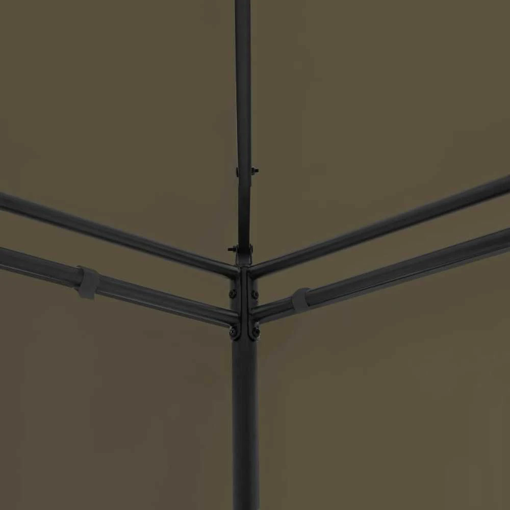 Pavėsinė su užuolaidomis, taupe, 600x298x270cm, 180g/m²