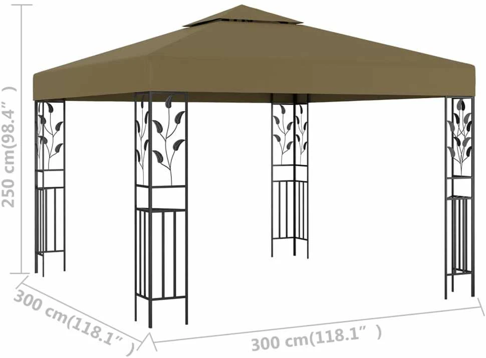 Pavėsinė, taupe spalvos, 3x3m, 180g/m²