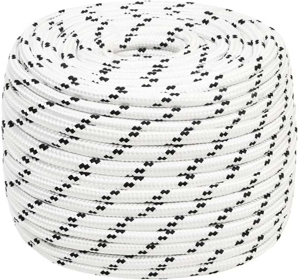 Pinta valties virvė, baltos spalvos, 12mmx100m, poliesteris