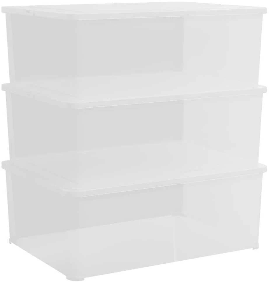 Plastikinės daiktadėžės, 3vnt., 10l, sukraunamos