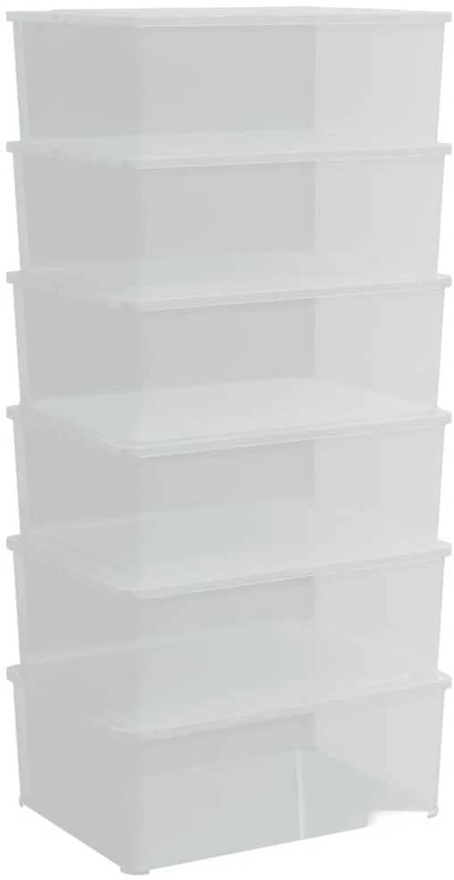 Plastikinės daiktadėžės, 6 vnt., 10 l, sukraunamos