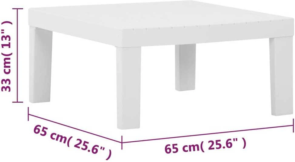 Lauko baldų komplektas Poilsio komplektas su pagalvėmis, 3 dalių, baltas, plastikas